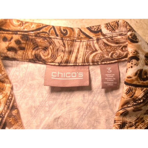 Chicos Leopard Print Lightweight Zip Jacket Size 3 Paisley Mix Design Womens - Picture 7 of 8